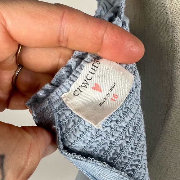 CREWCUTS Girls Cotton Light Blue Tie Strap Smocked Sun Dress 16 - Picture 6 of 9